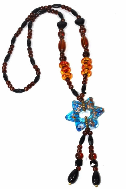 Star Pendant Gypsy Style Shimmer Necklace