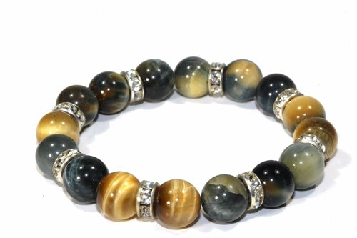 Medley Of Round Agate Stone Sparkle Yoga Bracelet