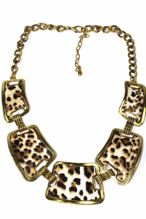 Leopard Design Pendant Necklace Set