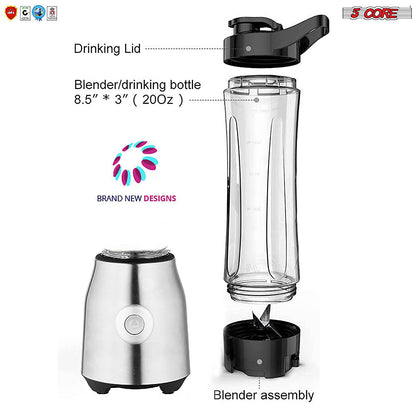 20Oz Personal Blender with 600ml Portable Bottle 5C 521
