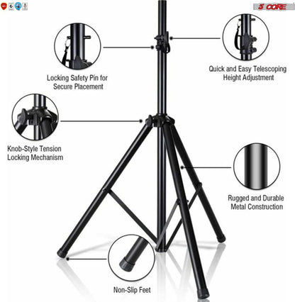 15" Passive DJ PA Speaker System With Speaker Stand & Bag PC SS 2PCS