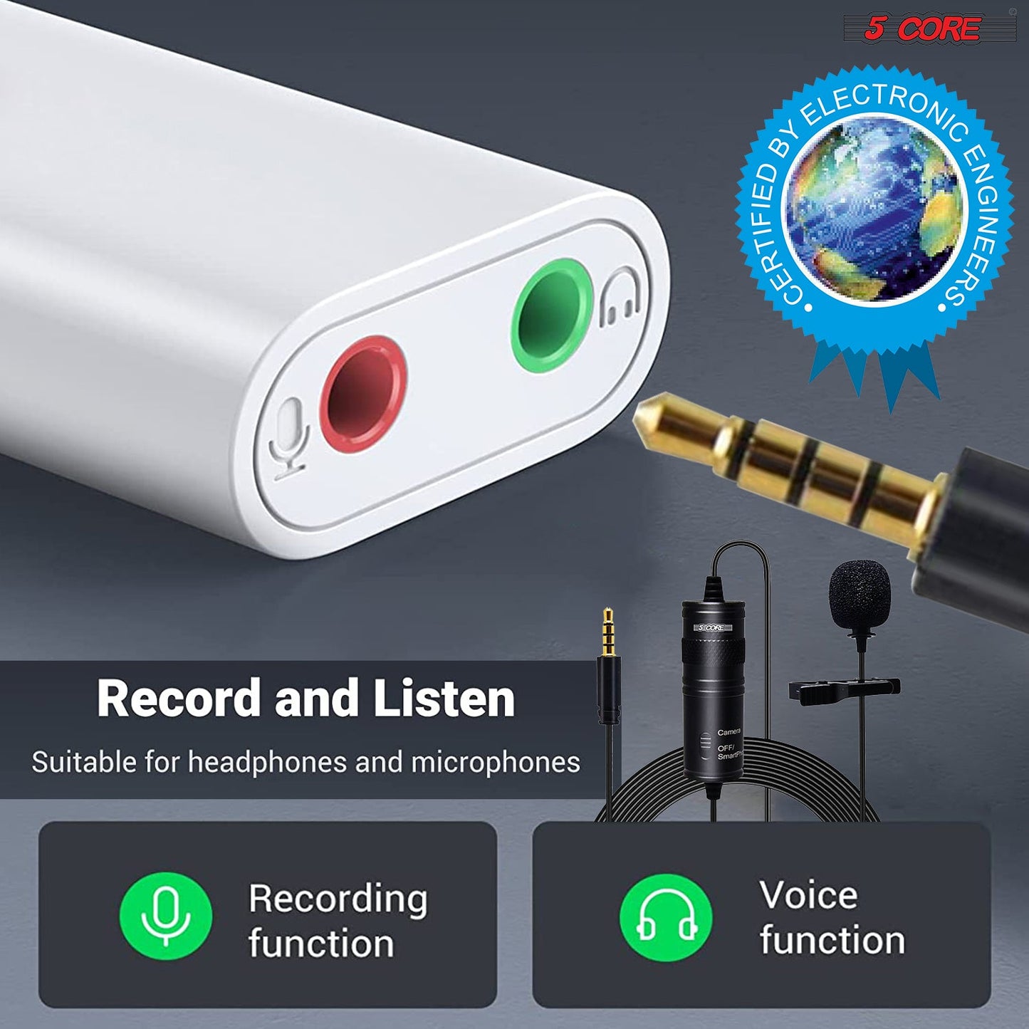 Professional Lavalier Mic, Microphone for Phone, Clip on Lav Microfono