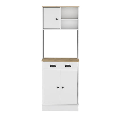 Microwave Storage Stand with 3-Doors and Drawer Arlington, White /