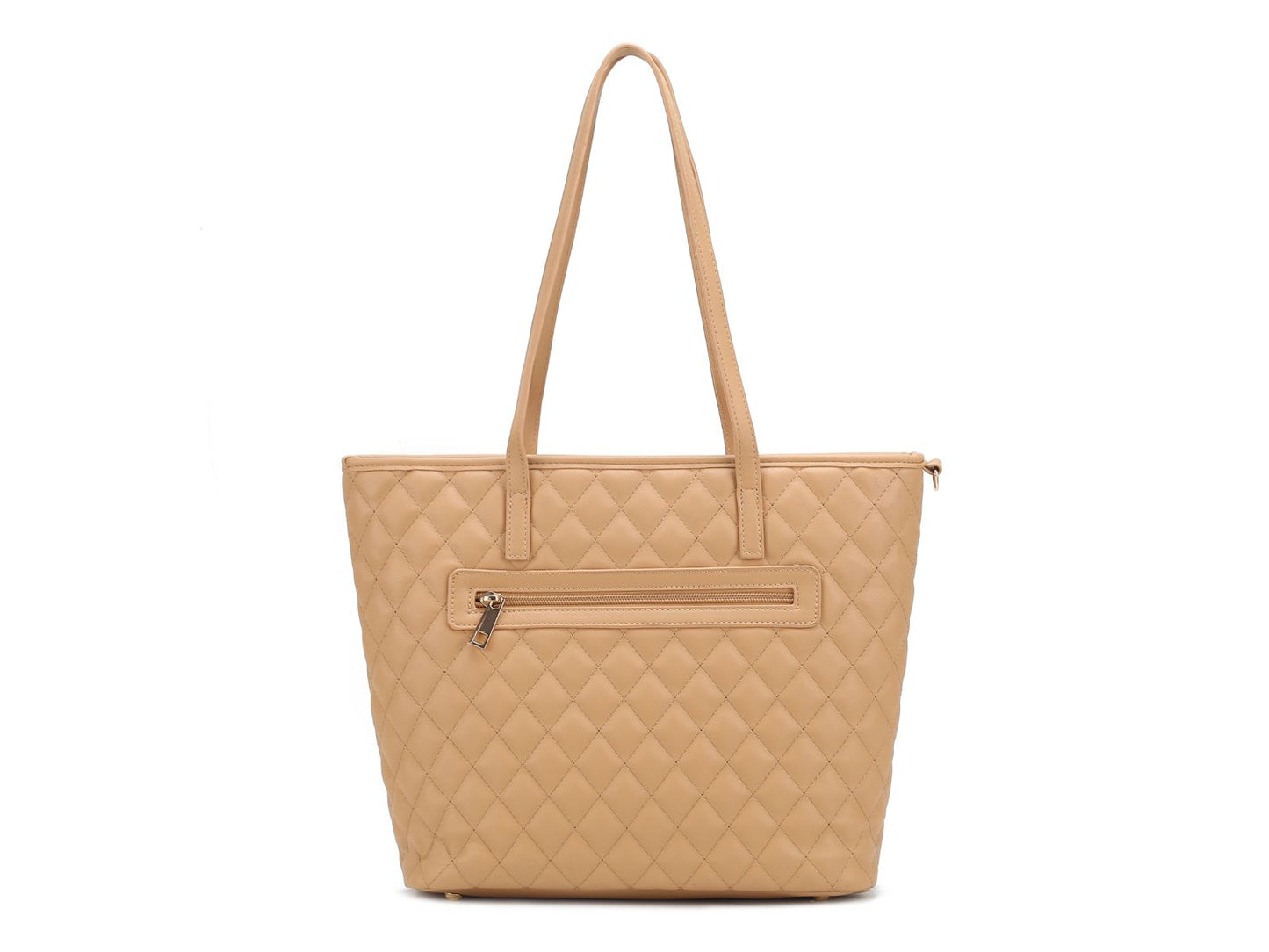 Tansy Quilted Vegan Leather Women’s Tote Bag with Pouch– 2 pieces