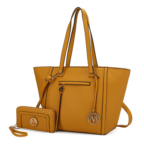 Alexandra Vegan Leather Women Tote Handbag with Wallet