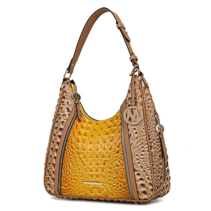 Becket Faux Crocodile Embossed Vegan Leather Women Shoulder Bag