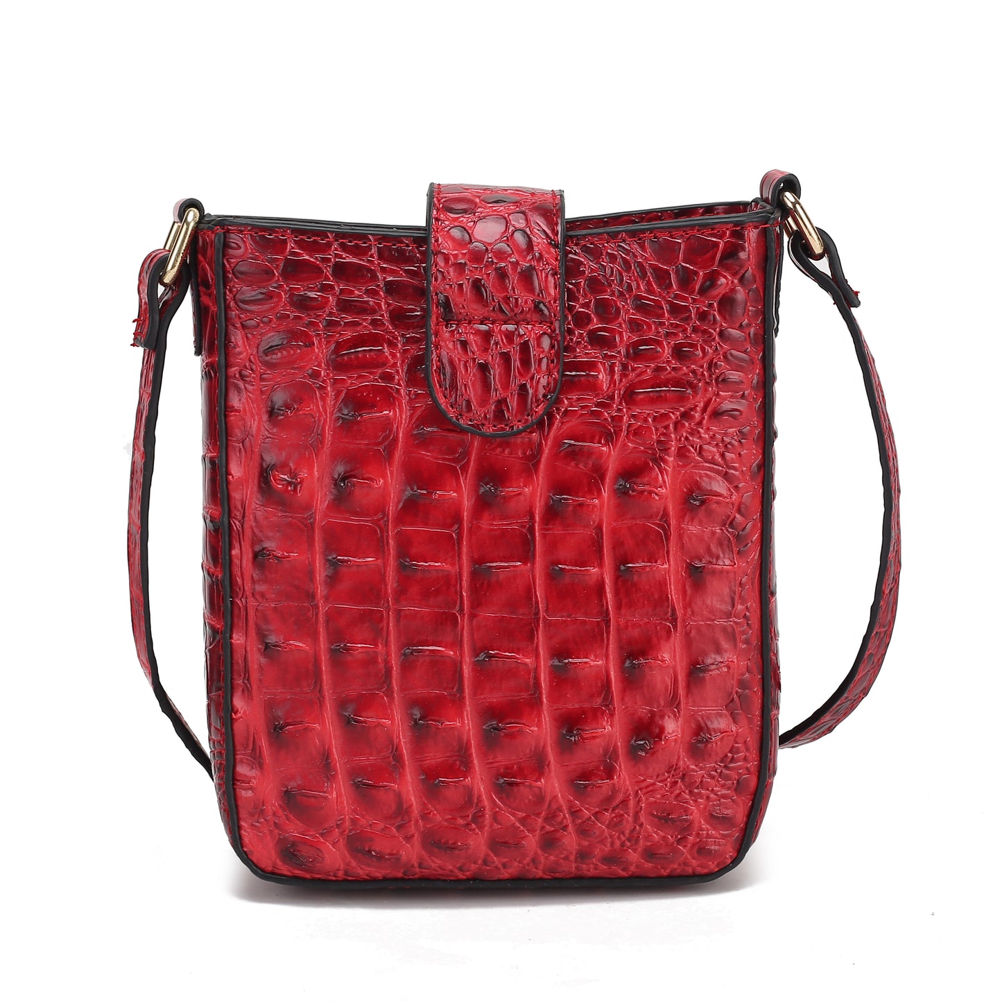 Avery Faux Crocodile Embossed Vegan Leather Women Crossbody Bag