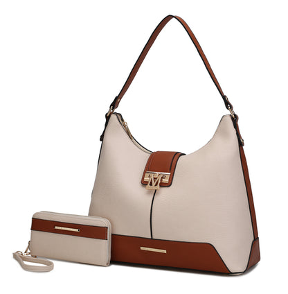 Graciela Hobo Handbag Color-Block Vegan Leather Women