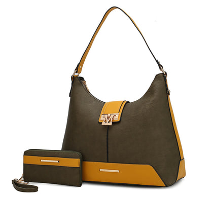 Graciela Hobo Handbag Color-Block Vegan Leather Women