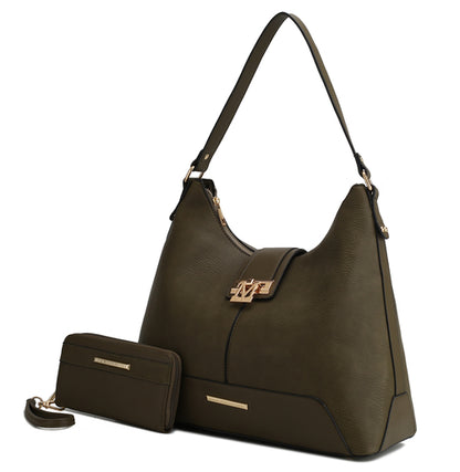 Graciela Hobo Handbag Color-Block Vegan Leather Women