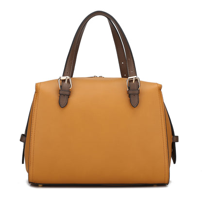 Elise Vegan Leather Color-block Women Satchel Bag