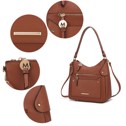 Maeve Vegan Leather Women’s Shoulder Bag with Wristlet Pouch