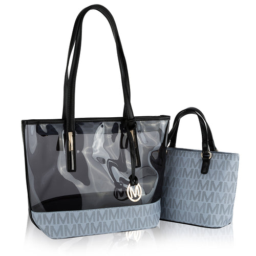 Tayla 2 PC Tote & Mini Handbag Vegan Leather Women