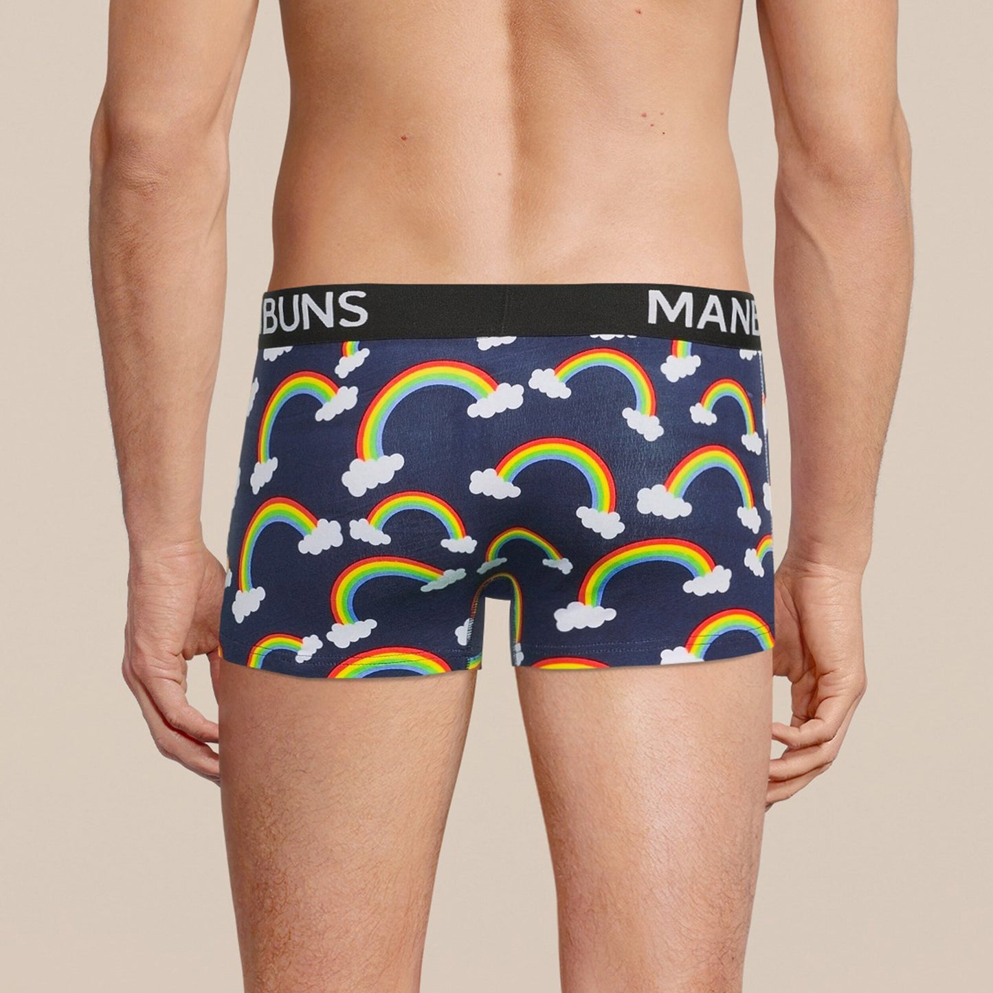 Men's Rainbow Boxer Trunk Underwear & Unisex Rainbow Pride Glasses Set