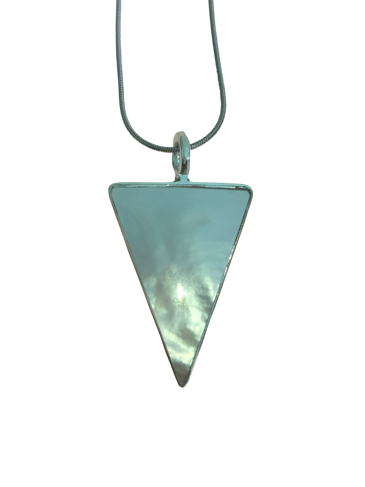 Silver Mother Of Pearl Necklace (triangle)