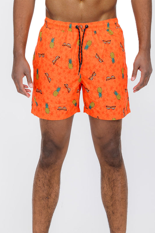 Pineapple Shade Print Swim Shorts