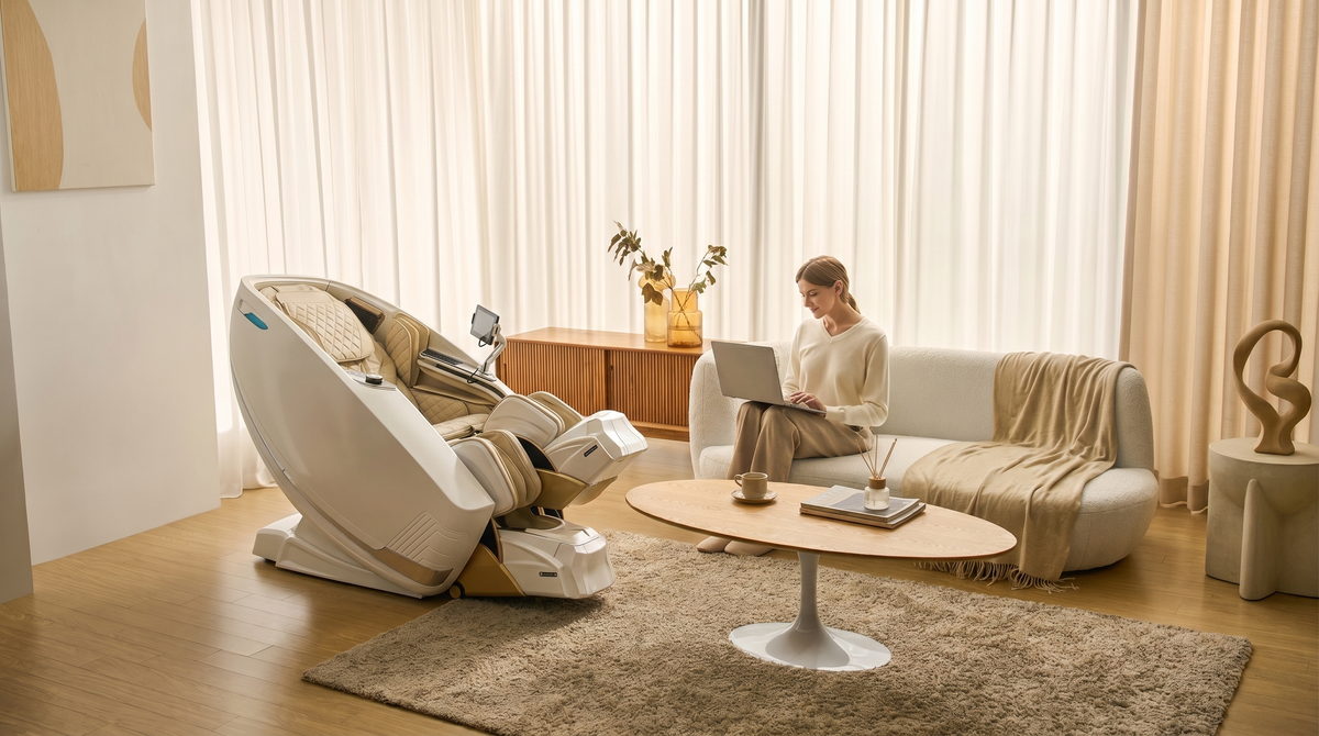 Auren White massage chair