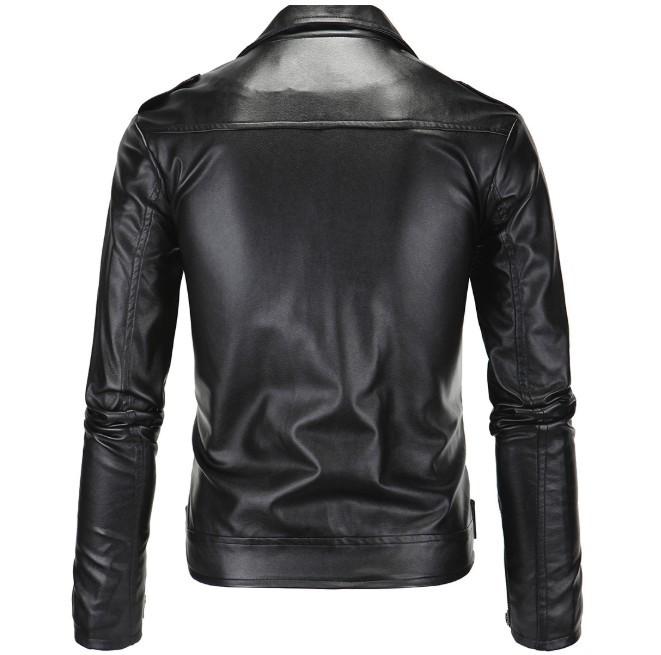 Ninja Stealth Black Mens  Faux Leather Biker Jacket
