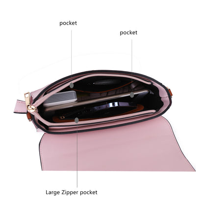 Zayla Color Block Vegan Leather Women Shoulder Handbag