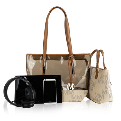 Tayla 2 PC Tote & Mini Handbag Vegan Leather Women