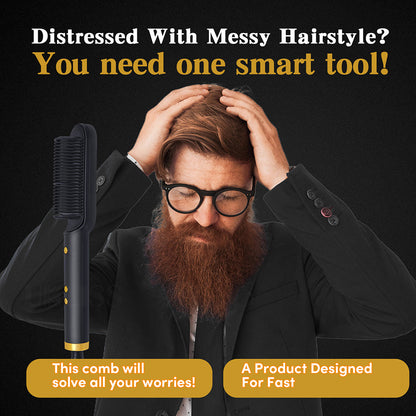 Beard Straightener for Men Heating Comb Straightener Smoothing Iron