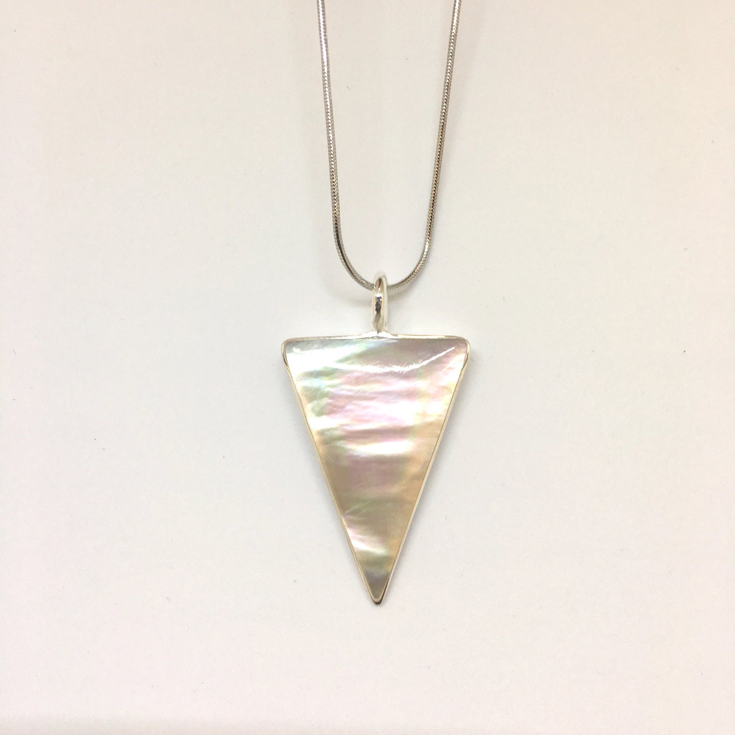 Silver Mother Of Pearl Necklace (triangle)