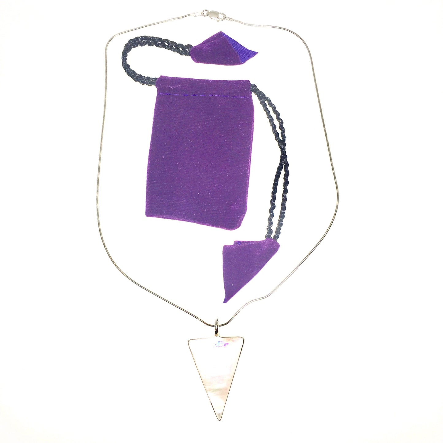 Silver Mother Of Pearl Necklace (triangle)