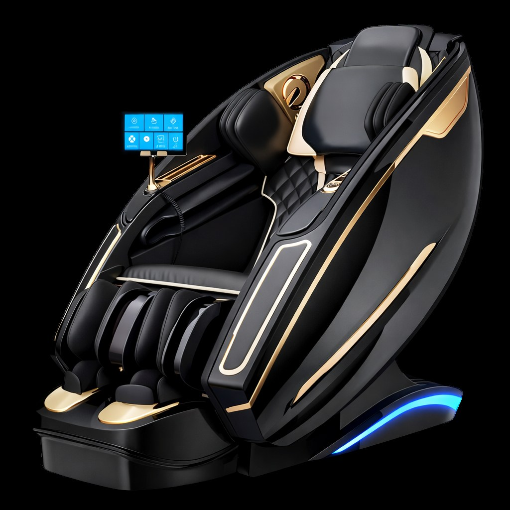 Rayan Polished Black massage chair