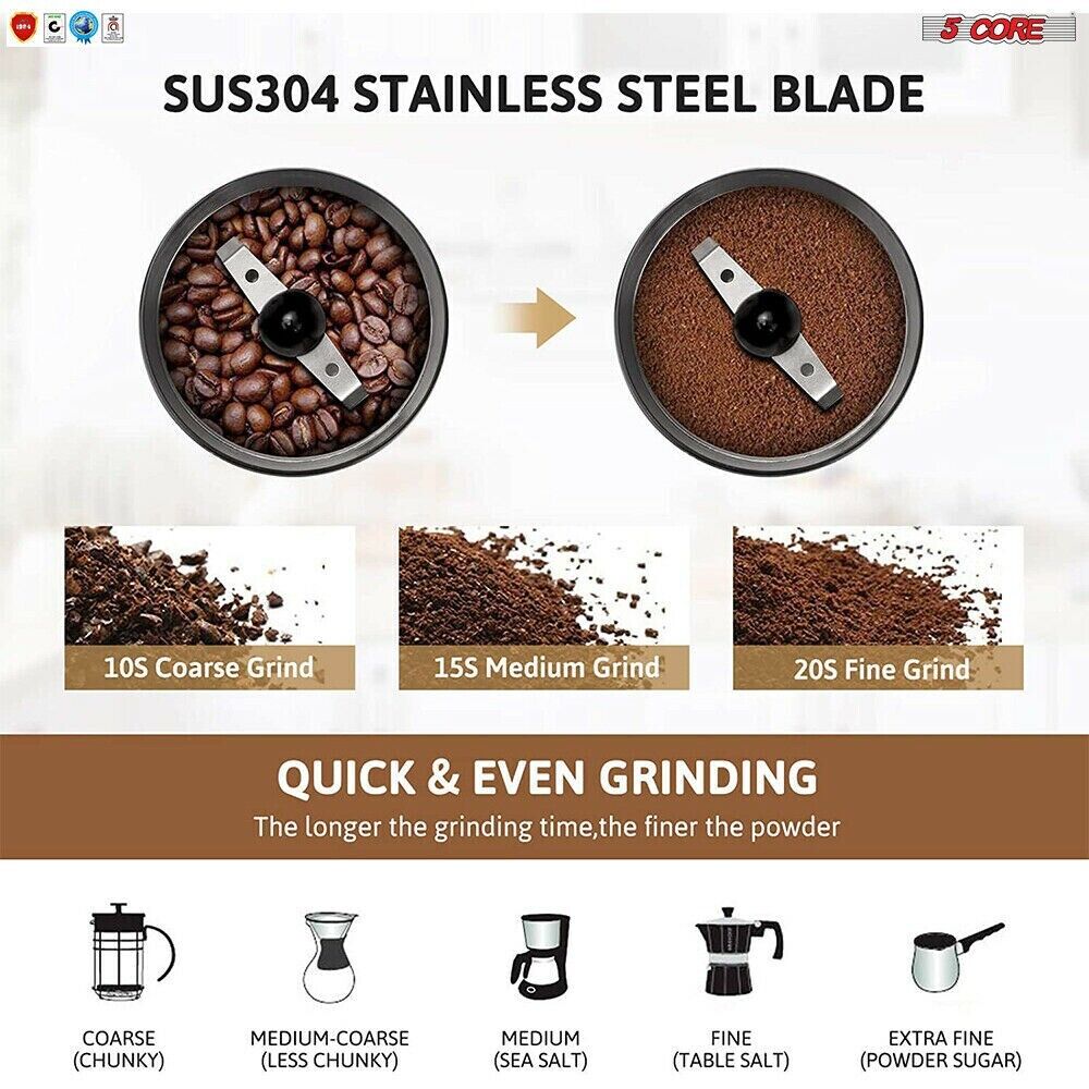 Electric Coffee and Spice Grinder Stainless Steel Blades CG 01 BL