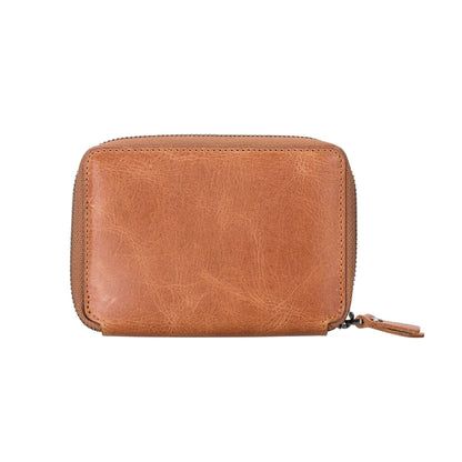 Powell Handmade Unisex Leather Wallet with Zippered Compartment