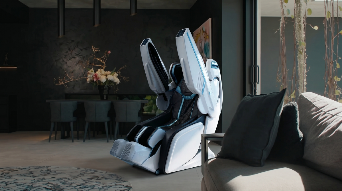Weltron White massage chair alternate view