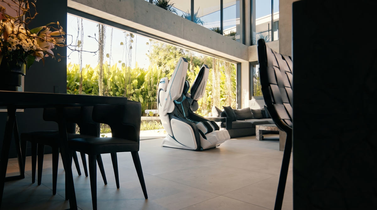 Weltron White massage chair alternate view