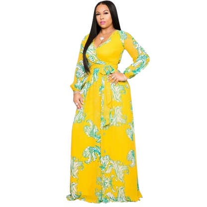 Chiffon Print Plus Size Dress