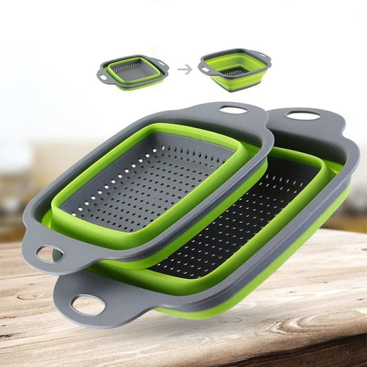 Silicone Foldable Drain Washing Basket Kitchen Tools