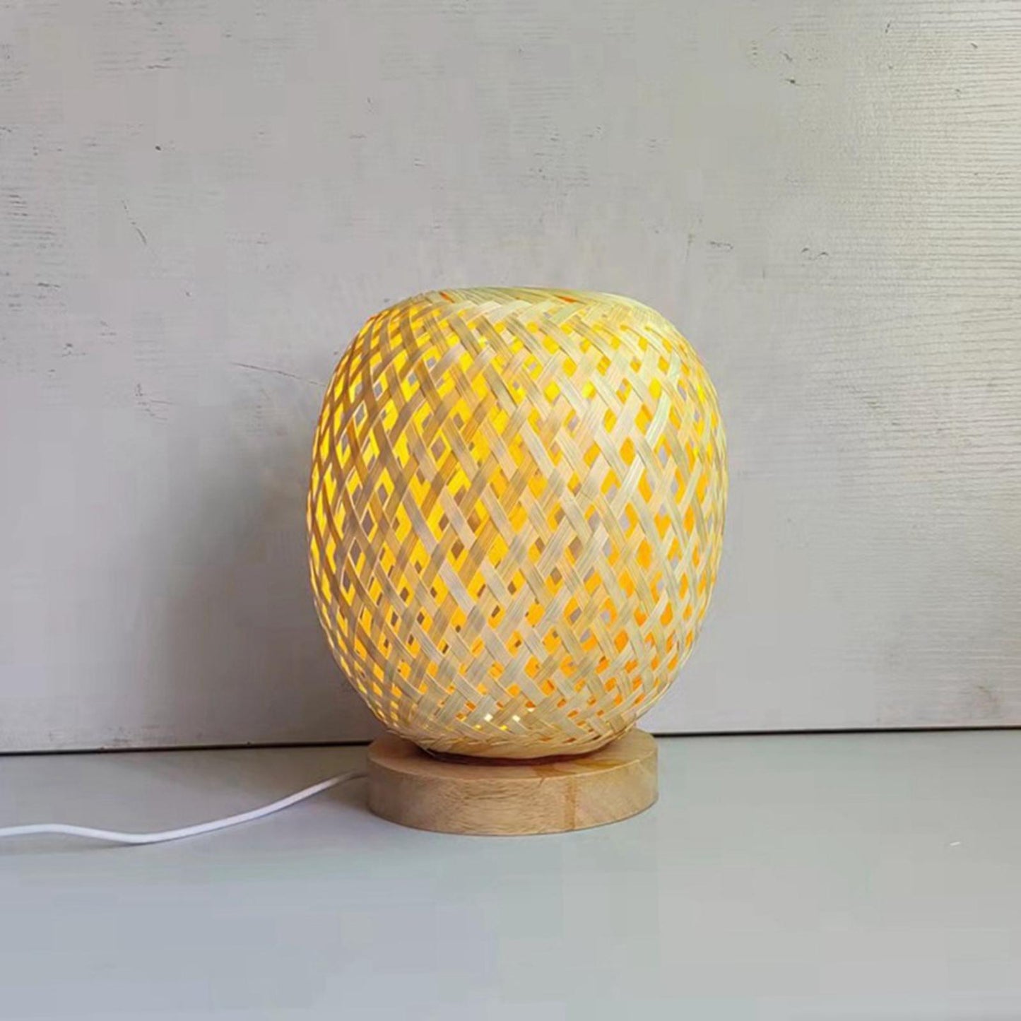 Unique Bamboo Bedroom Bedside Night Light Desk Lamp