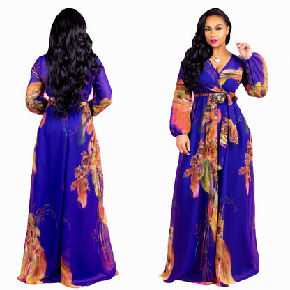 Chiffon Print Plus Size Dress