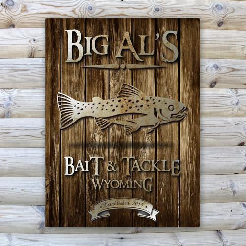 Rustic Wood Cabin Canvas Sign