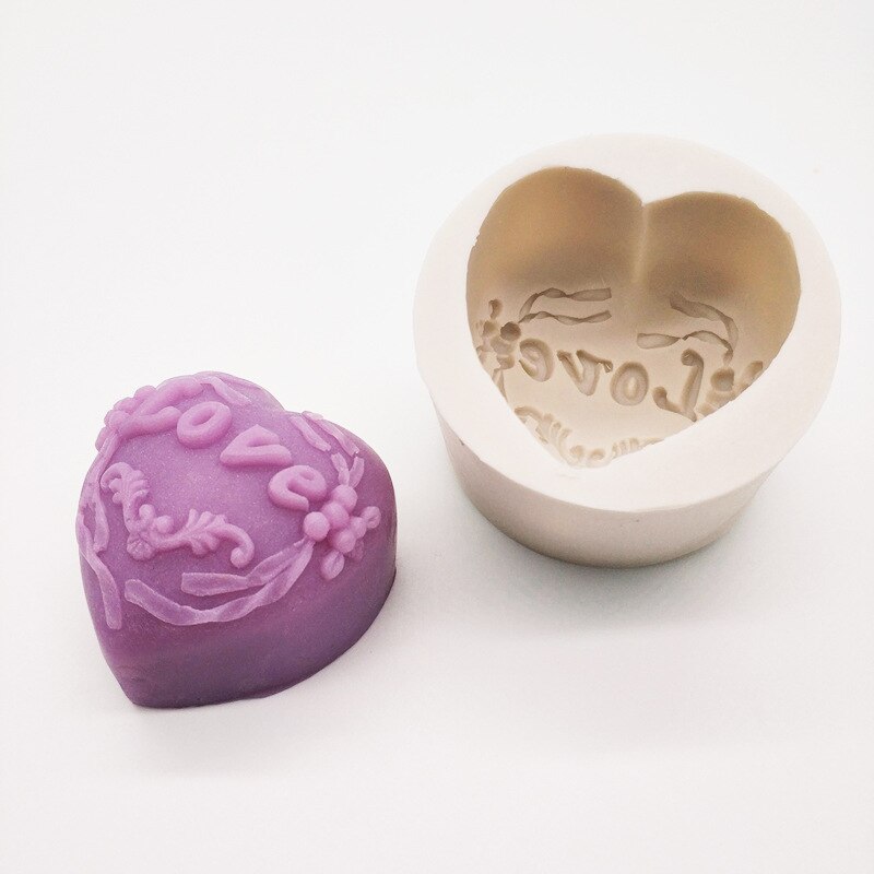 3D Silicone Soap Mold Heart Love Rose Flower