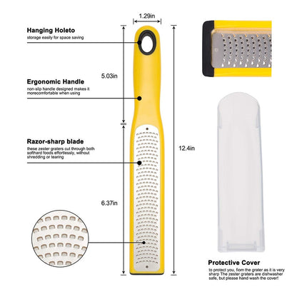 Citrus Lemon Zester & Cheese Grater With Catch Container