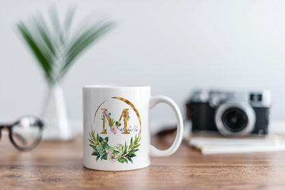 Custom Personalized Monogram Initial Ceramic Coffee Mug