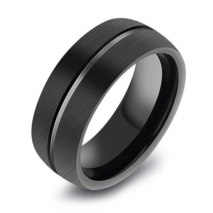 Black titanium steel ring