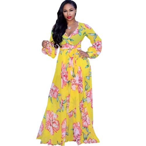 Chiffon Print Plus Size Dress