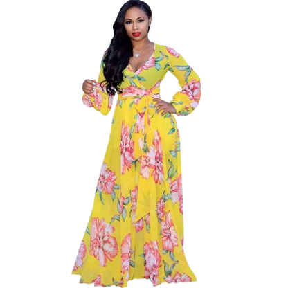 Chiffon Print Plus Size Dress