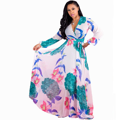 Chiffon Print Plus Size Dress