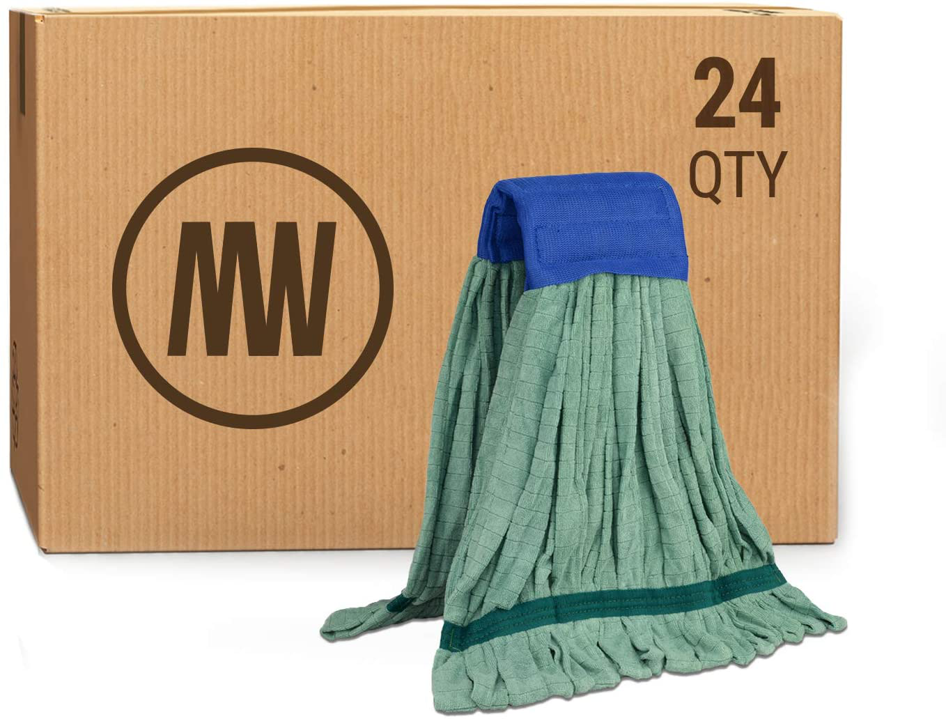 Commercial Mop Head Replacement - Large Microfiber Tube Mop (18 oz.) | Industrial Wet Mops | Washable Refill, Reusable, Heavy Duty, Looped End Mopheads | Hardwood, Tile, Laminate Floors (Blue)