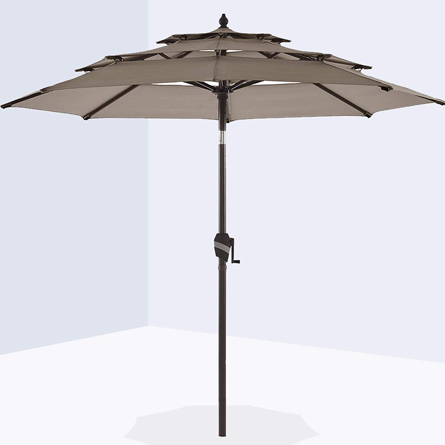 VINEY Deluxe Sunbrella 9 ft. Aluminum Market Umbrella Outdoor Patio Table Umbrellas | Aluminum Frame & Push Button Tilt | 5 Years Non-Fading Sunbrella 100% Acrylic Fabric Canvas Burgundy