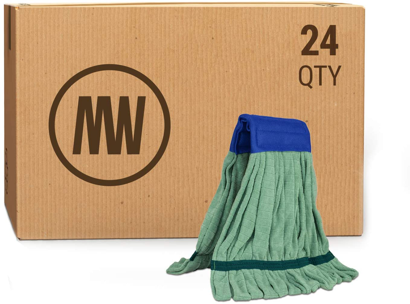 Commercial Mop Head Replacement - Medium Microfiber Tube Mop (14 oz.) | Industrial Wet Mops | Refill Heads, Machine Washable, Heavy Duty | Hardwood, Tile, Laminate, Vinyl Floors (Red)
