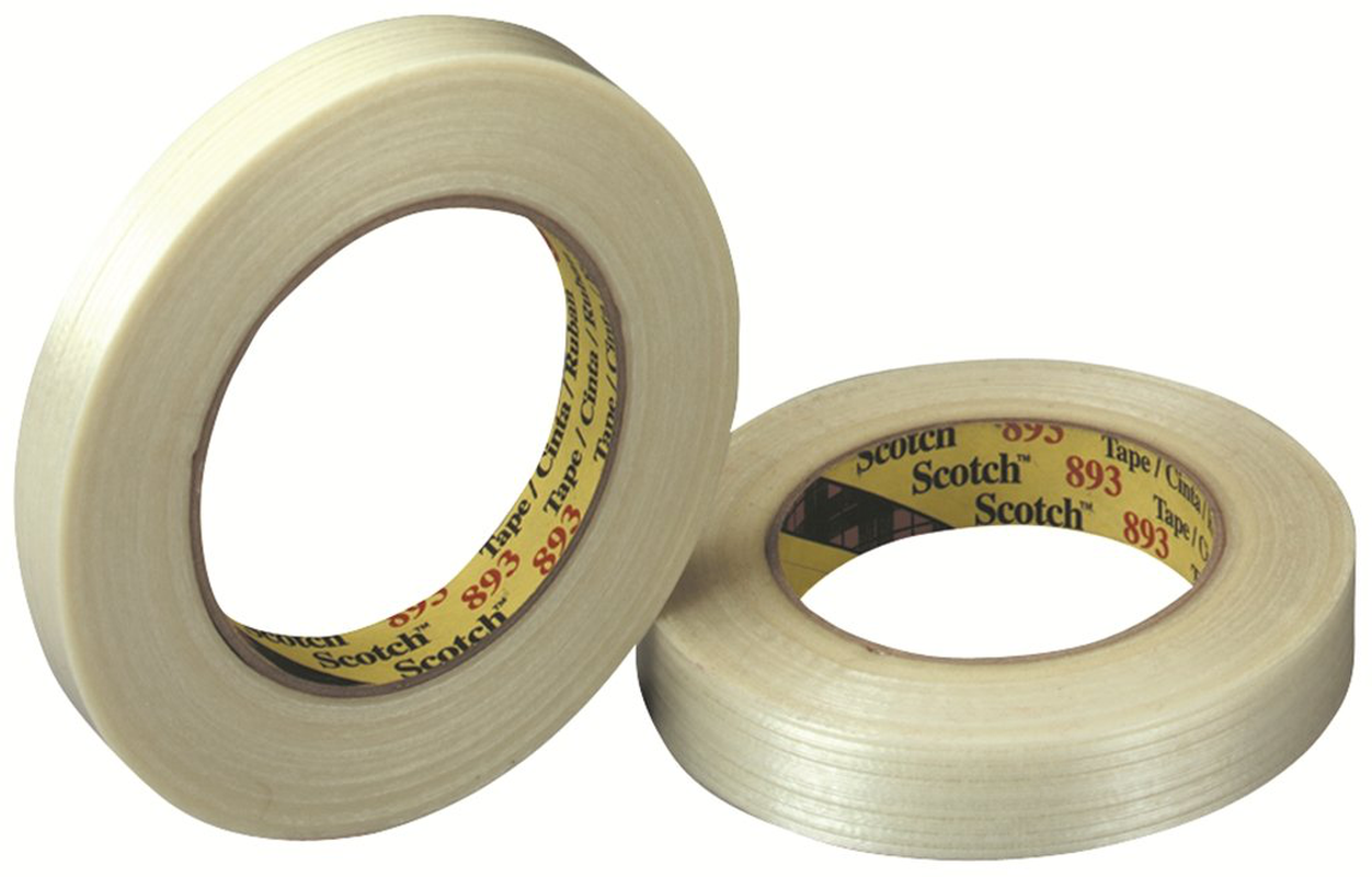 Scotch Filament Tape 893 Clear, 24 mm x 55 m, Conveniently Packaged (Pack of 2)