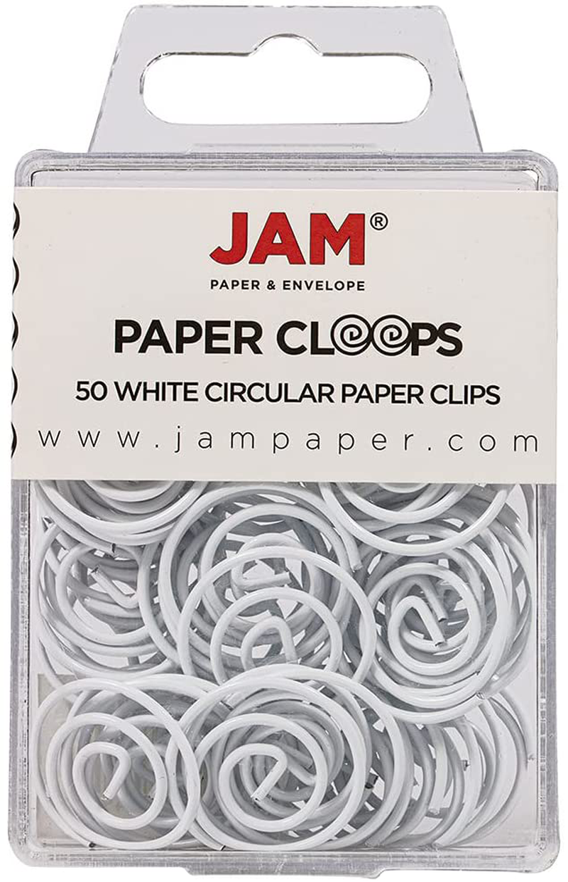 JAM PAPER Circular Paper Clips - Round Paperclips - Teal - 50/Pack