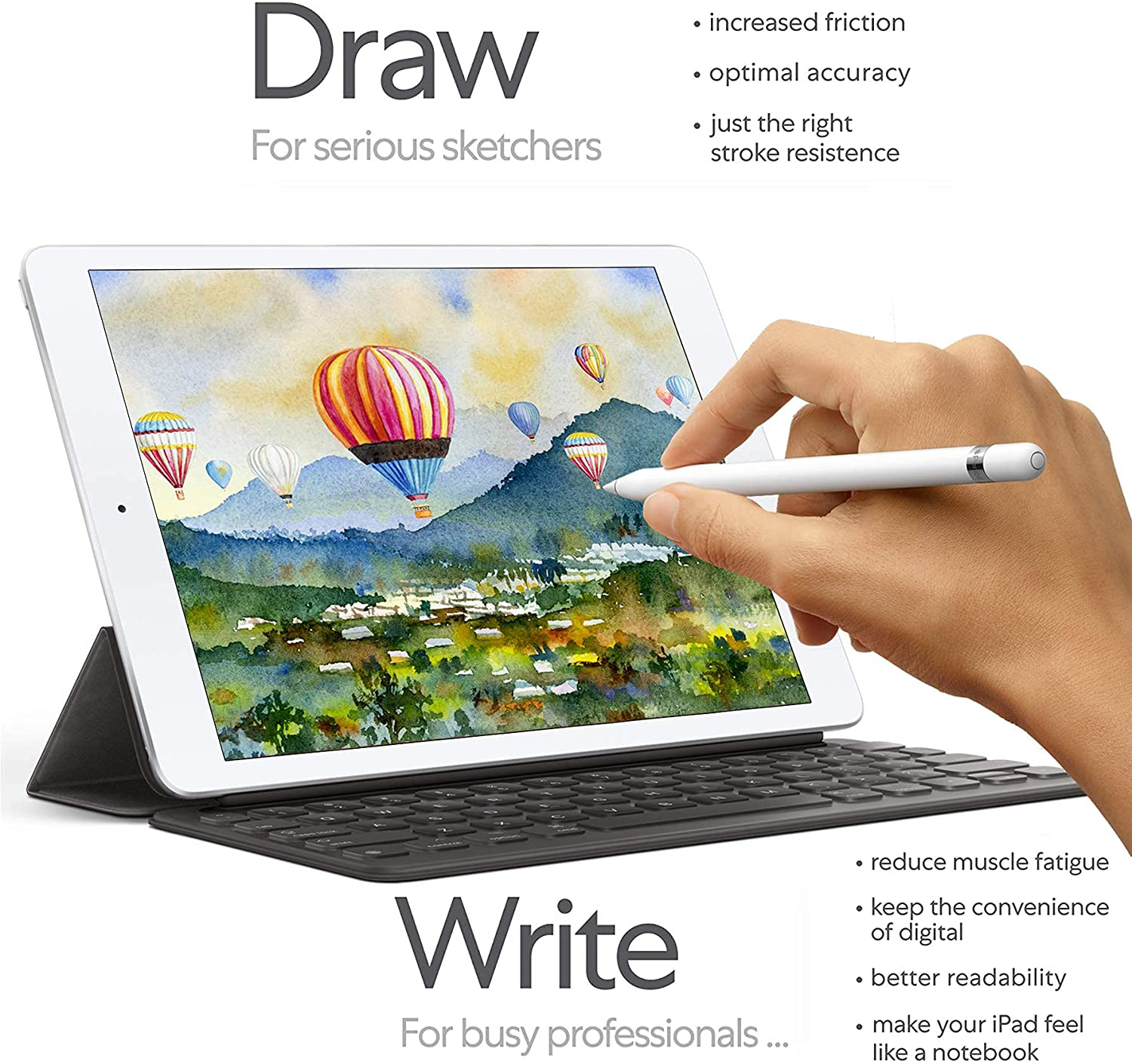 [2 PACK] Anti-Blue Paperfeel Screen Protector for iPad 6th /iPad 9.7/iPad Pro/Air 3/iPad Air 2, Drawing Writing Feel Like Paper Matte Screen Protector for Drawing, Writing for iPad 9.7''